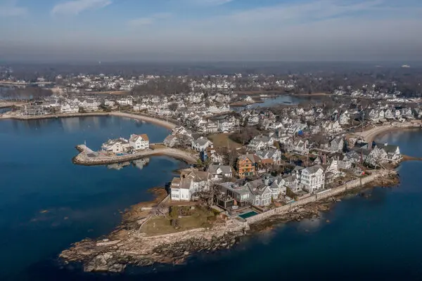 Aerial view of rowayton, CT